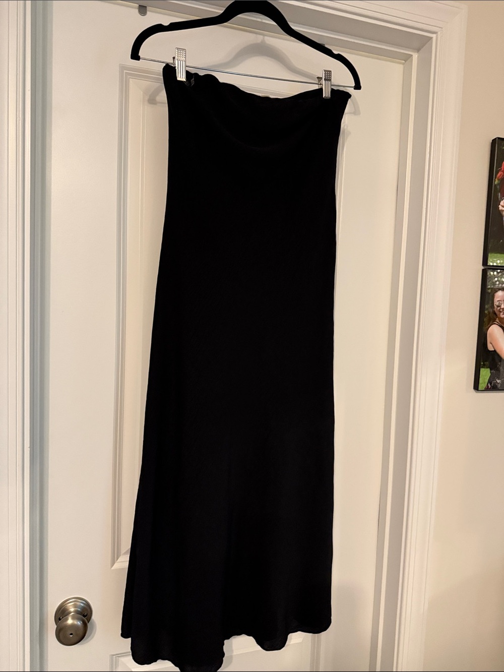 See You Monday Strapless Black Maxi Dress